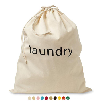 wholesale Customized Cheap Eco-friendly Canvas drawstring big hospital Storage laundry bag with logo